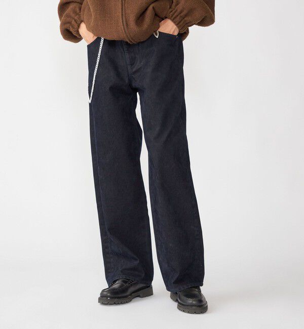 SHIPS「SHIPS: フロッキー ワイド デニム パンツ」|デニム|