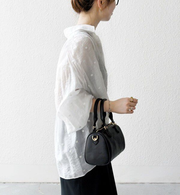 SHIPS any「《追加予約》【WEB限定】SHIPS any:〈手洗い可能〉シアー ドット レギュラーカラー ギャザー シャツ」|シャツ・ブラウス|