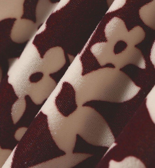 SHIPS any「SHIPS any:〈洗濯機可能〉フラワー ポリエステル ベロア シャーリング ブラウス」|シャツ・ブラウス|