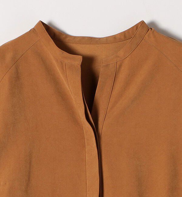 SHIPS any「SHIPS any:〈洗濯機可能〉ピーチスキン サイド プリーツ バンドカラー シャツ ワンピース」|ワンピース|