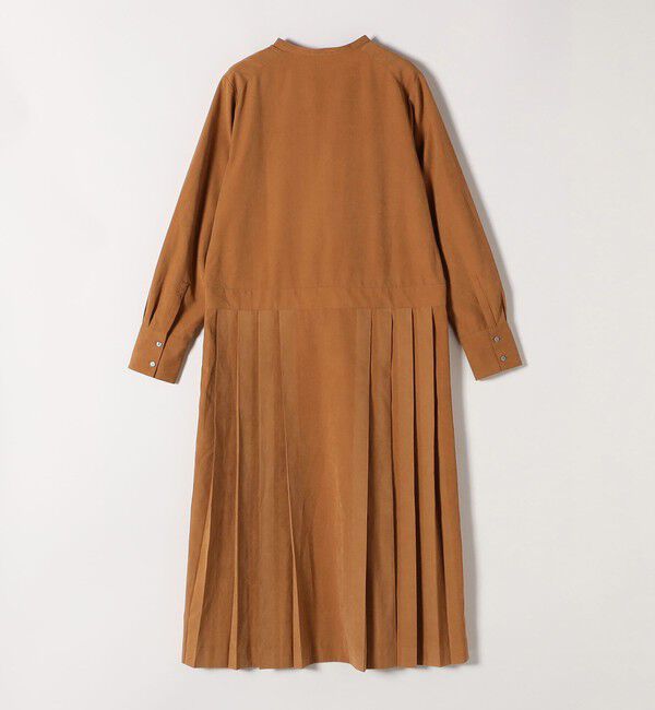 SHIPS any「SHIPS any:〈洗濯機可能〉ピーチスキン サイド プリーツ バンドカラー シャツ ワンピース」|ワンピース|