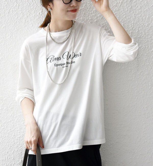 SHIPS any「【SHIPS any別注】MONMIMI:〈洗濯機可能〉ロゴ プリント ロンTEE 25AW」|Tシャツ・カットソー|