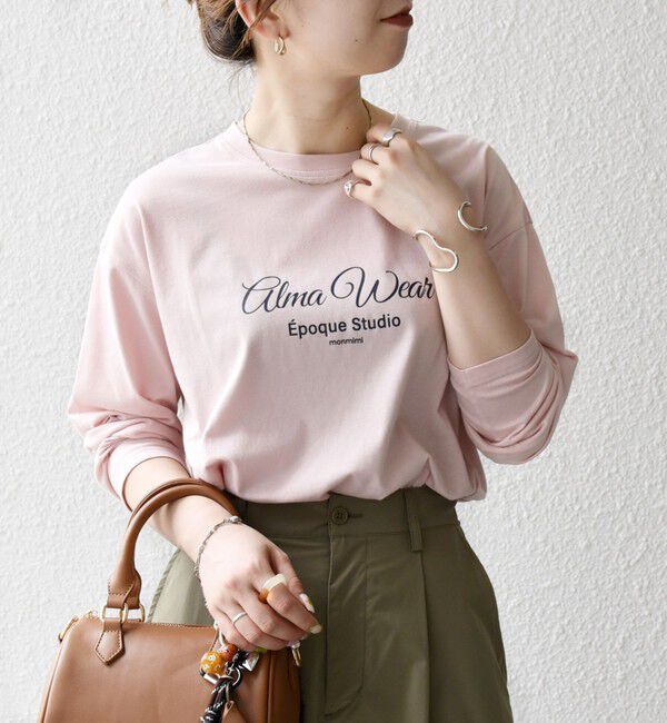 SHIPS any「【SHIPS any別注】MONMIMI:〈洗濯機可能〉ロゴ プリント ロンTEE 25AW」|Tシャツ・カットソー|
