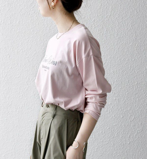 SHIPS any「【SHIPS any別注】MONMIMI:〈洗濯機可能〉ロゴ プリント ロンTEE 25AW」|Tシャツ・カットソー|