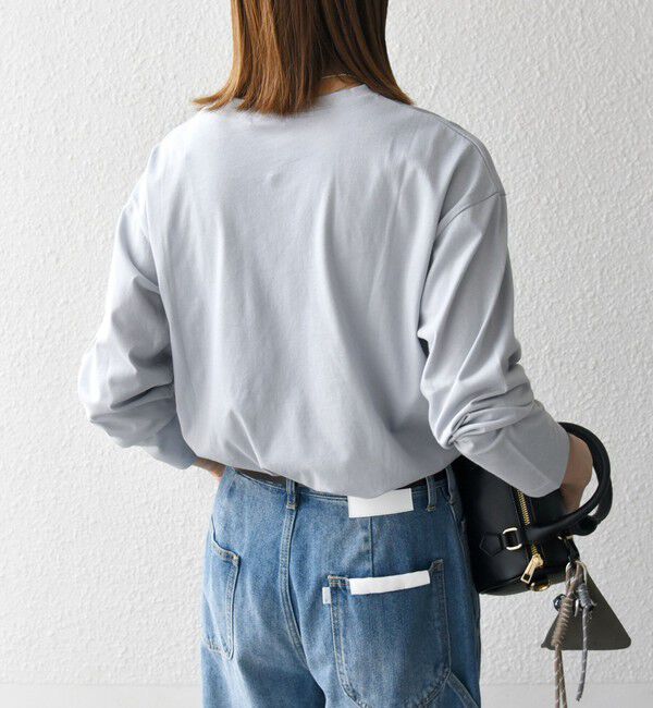 SHIPS any「【SHIPS any別注】MONMIMI:〈洗濯機可能〉ロゴ プリント ロンTEE 25AW」|Tシャツ・カットソー|