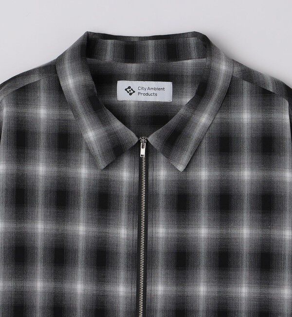 SHIPS「City Ambient Products: オンブレ チェック シャツ ジップ アウター」|シャツ・ブラウス|