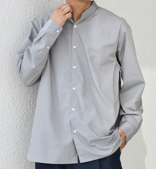 SHIPS any「SHIPS any: LIM BLESS ソリッド / ストライプ バンドカラー シャツ 25AW◇」|シャツ・ブラウス|