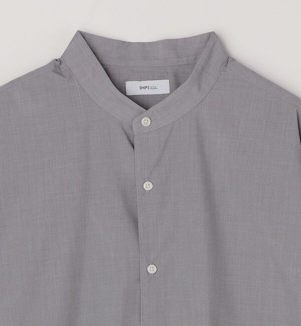 SHIPS any「SHIPS any: LIM BLESS ソリッド / ストライプ バンドカラー シャツ 25AW◇」|シャツ・ブラウス|