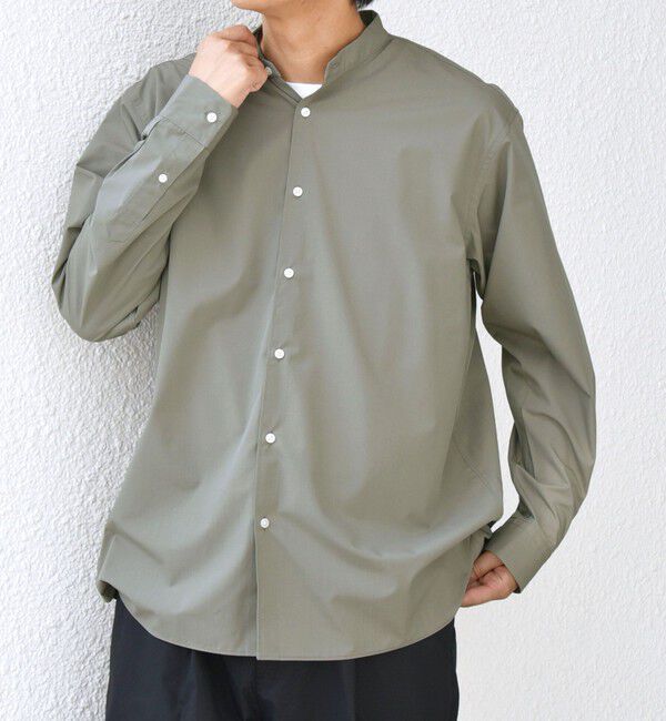 SHIPS any「SHIPS any: LIM BLESS ソリッド / ストライプ バンドカラー シャツ 25AW◇」|シャツ・ブラウス|