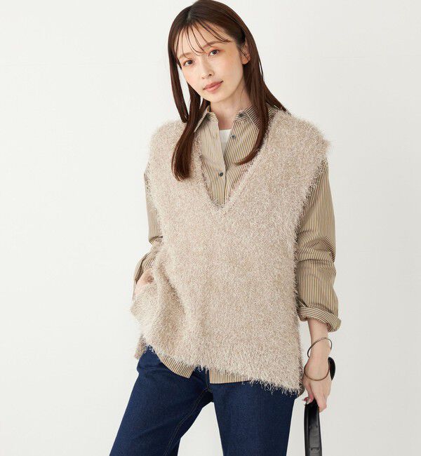 SHIPS Colors 「SHIPS Colors:〈手洗い可能〉ストライプ オーバー シャツ」|シャツ・ブラウス|