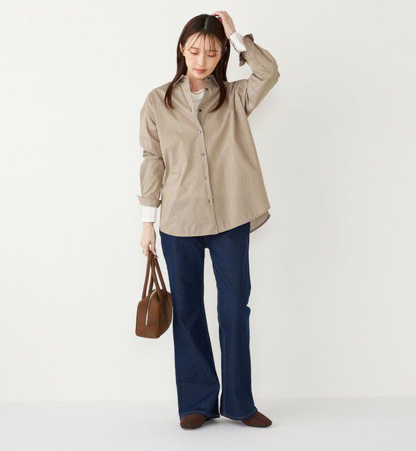 SHIPS Colors 「SHIPS Colors:〈手洗い可能〉ストライプ オーバー シャツ」|シャツ・ブラウス|