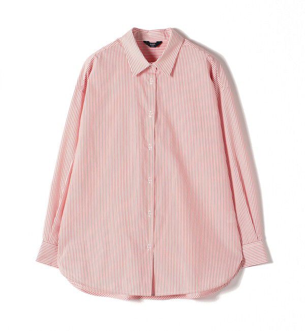 SHIPS Colors 「SHIPS Colors:〈手洗い可能〉ストライプ オーバー シャツ」|シャツ・ブラウス|