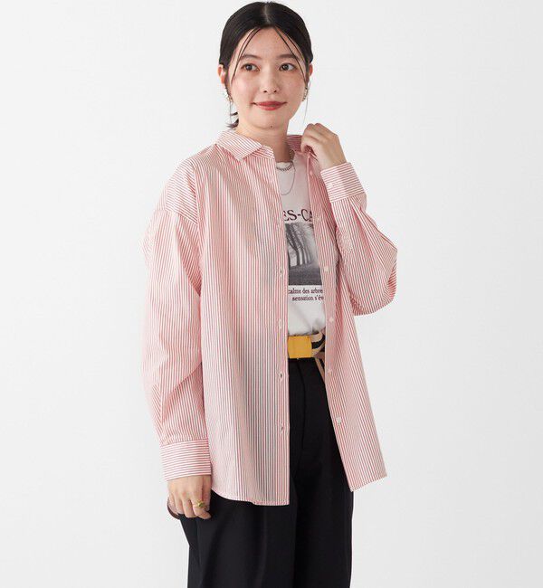 SHIPS Colors 「SHIPS Colors:〈手洗い可能〉ストライプ オーバー シャツ」|シャツ・ブラウス|