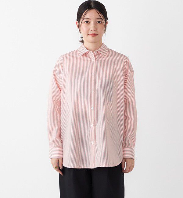 SHIPS Colors 「SHIPS Colors:〈手洗い可能〉ストライプ オーバー シャツ」|シャツ・ブラウス|