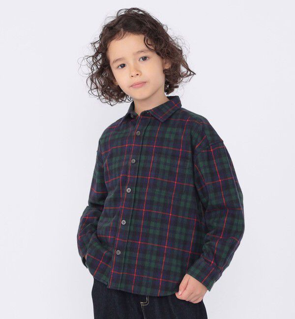 SHIPS KIDS「SHIPS KIDS:100～130cm / ネル チェック シャツ」|シャツ・ブラウス|