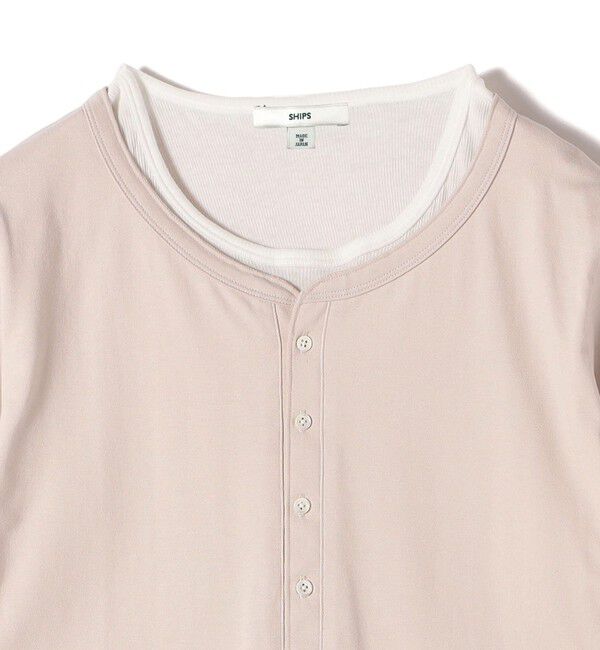 SHIPS for women「レイヤード ライク ヘンリーネック プルオーバー」|Tシャツ・カットソー|