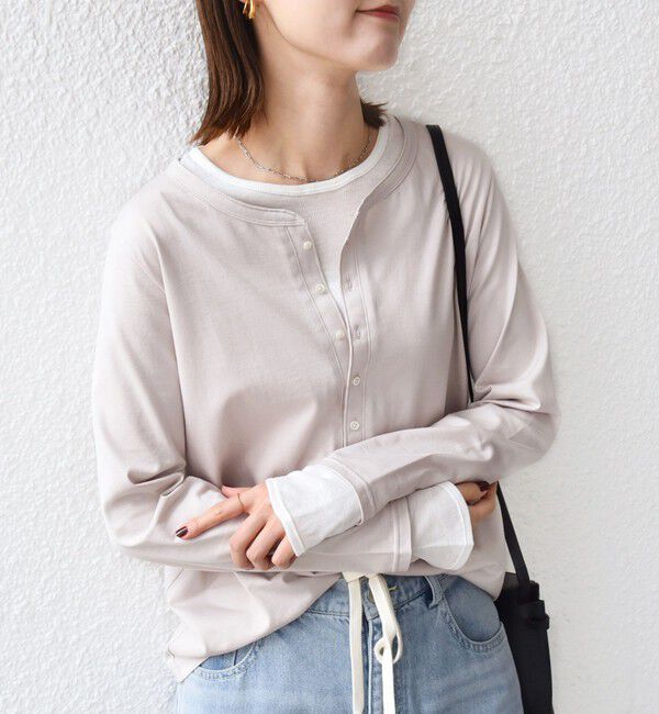 SHIPS for women「レイヤード ライク ヘンリーネック プルオーバー」|Tシャツ・カットソー|