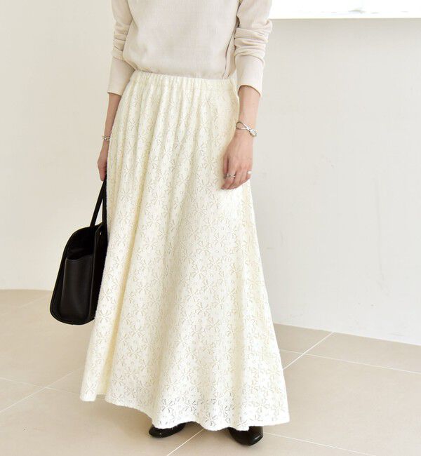 quaranciel「quaranciel:〈洗濯機可能〉フラワー レース フレア スカート」|フレア|