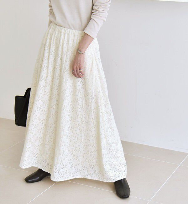 quaranciel「quaranciel:〈洗濯機可能〉フラワー レース フレア スカート」|フレア|