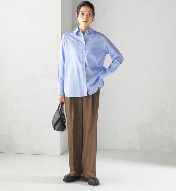 SHIPS for women「〈手洗い可能〉スーピマ コットン サテン シャツ」|シャツ・ブラウス|