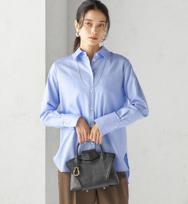 SHIPS for women「〈手洗い可能〉スーピマ コットン サテン シャツ」|シャツ・ブラウス|