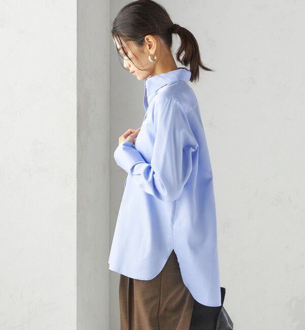 SHIPS for women「〈手洗い可能〉スーピマ コットン サテン シャツ」|シャツ・ブラウス|