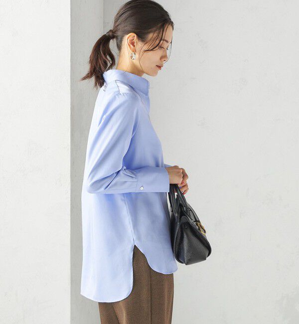 SHIPS for women「〈手洗い可能〉スーピマ コットン サテン シャツ」|シャツ・ブラウス|