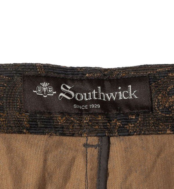 SHIPS「Southwick:〈セットアップ対応〉Gate Label プリント コーデュロイ スラックス」|スラックス|