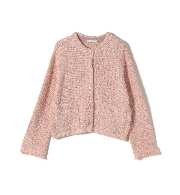 SHIPS for women「〈手洗い可能〉ミックスカラー ニット ジャケット」|ノーカラージャケット|