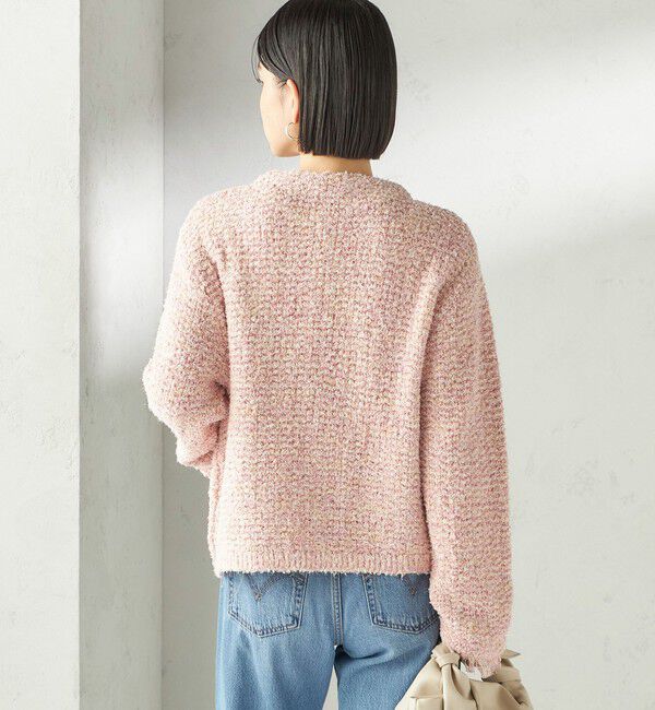 SHIPS for women「〈手洗い可能〉ミックスカラー ニット ジャケット」|ノーカラージャケット|