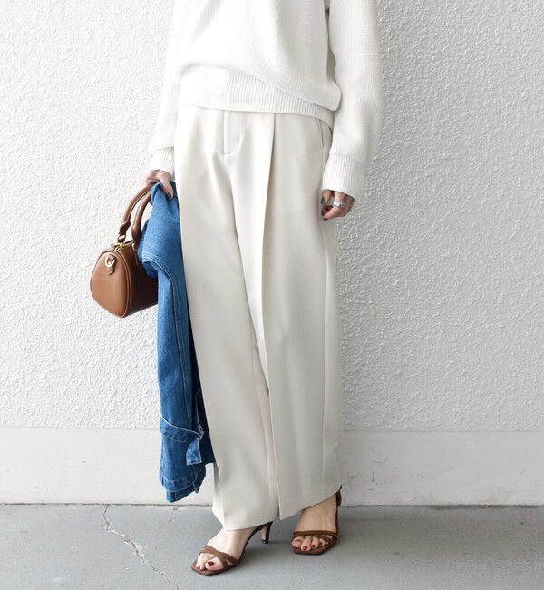 SHIPS any「《追加予約》SHIPS any:〈洗濯機可能〉ダブルクロス タック ストレート パンツ［NAVY BLUE］」|その他|