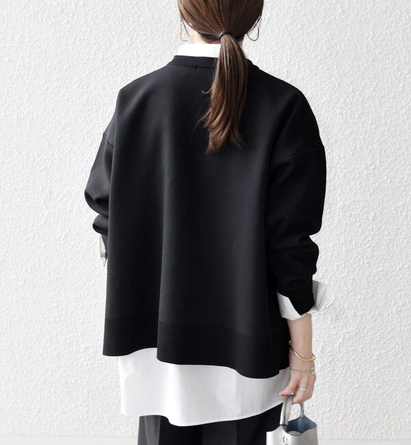 SHIPS any「SHIPS any:〈手洗い可能〉サイドスリット クルーネック ルーズ プルオーバー」|ニット・セーター|