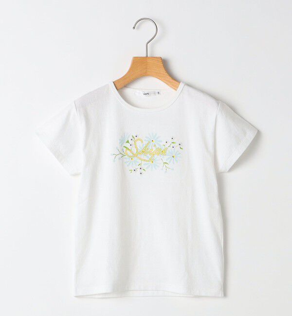 SHIPS KIDS「SHIPS KIDS:100～130cm / ガーリー エンブロイダリー ロゴ Tシャツ」|Tシャツ・カットソー|