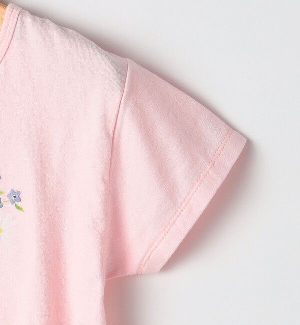 SHIPS KIDS「SHIPS KIDS:100～130cm / ガーリー エンブロイダリー ロゴ Tシャツ」|Tシャツ・カットソー|