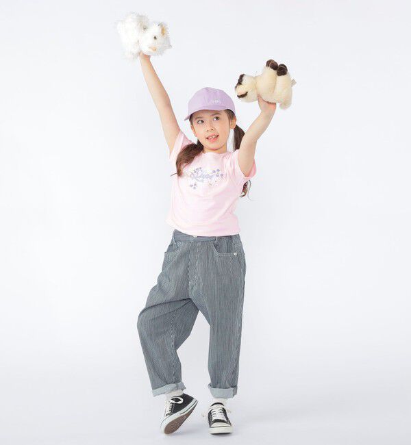 SHIPS KIDS「SHIPS KIDS:100～130cm / ガーリー エンブロイダリー ロゴ Tシャツ」|Tシャツ・カットソー|