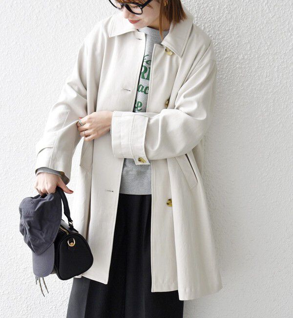 SHIPS any「SHIPS any:〈手洗い可能〉オーバー フレア ステンカラー コート」|ステンカラーコート|