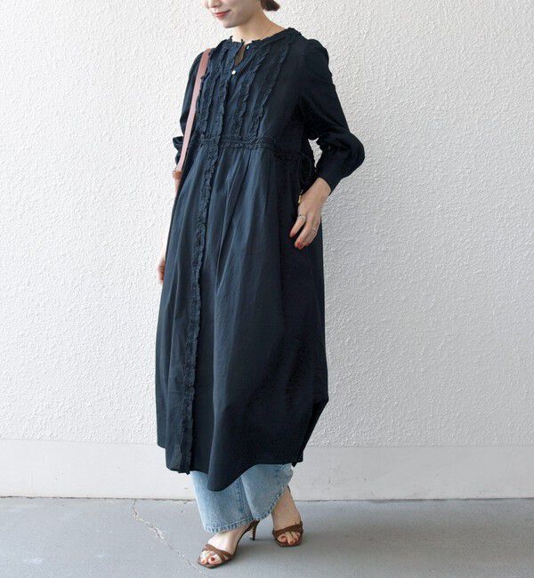 SHIPS any「SHIPS any:〈洗濯機可能〉キャンブリック Aライン フリル シャツ ワンピース」|ワンピース|