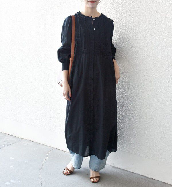 SHIPS any「SHIPS any:〈洗濯機可能〉キャンブリック Aライン フリル シャツ ワンピース」|ワンピース|