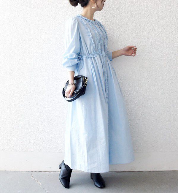 SHIPS any「SHIPS any:〈洗濯機可能〉キャンブリック Aライン フリル シャツ ワンピース」|ワンピース|