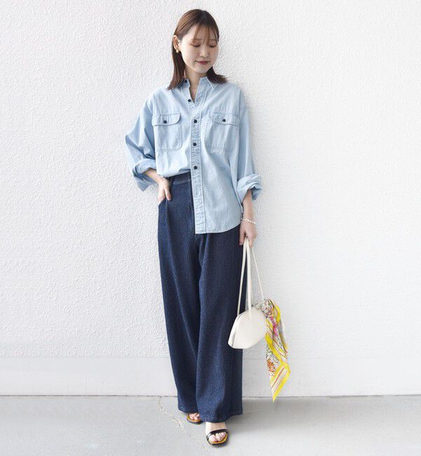 SHIPS for women「《予約》〈手洗い可能〉ルーズ デニム ポケット デザイン パンツ」|デニム|