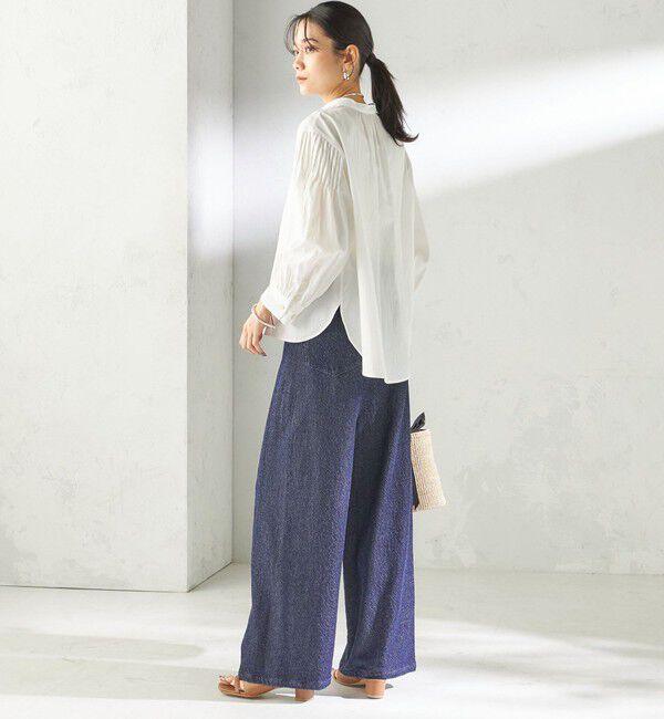 SHIPS for women「《予約》〈手洗い可能〉ルーズ デニム ポケット デザイン パンツ」|デニム|