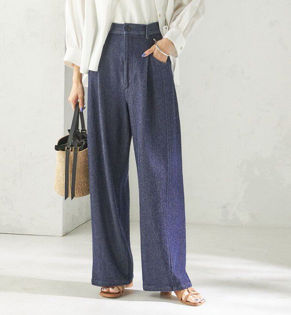 SHIPS for women「《予約》〈手洗い可能〉ルーズ デニム ポケット デザイン パンツ」|デニム|