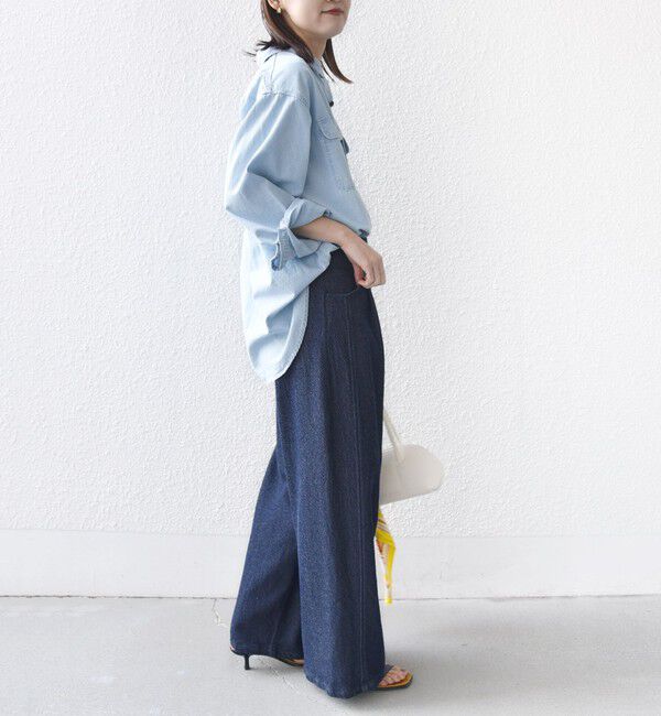 SHIPS for women「《予約》〈手洗い可能〉ルーズ デニム ポケット デザイン パンツ」|デニム|