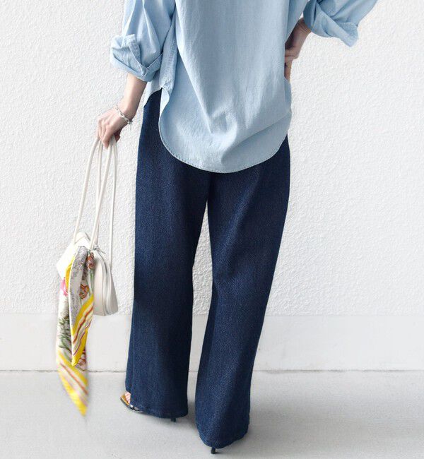 SHIPS for women「《予約》〈手洗い可能〉ルーズ デニム ポケット デザイン パンツ」|デニム|