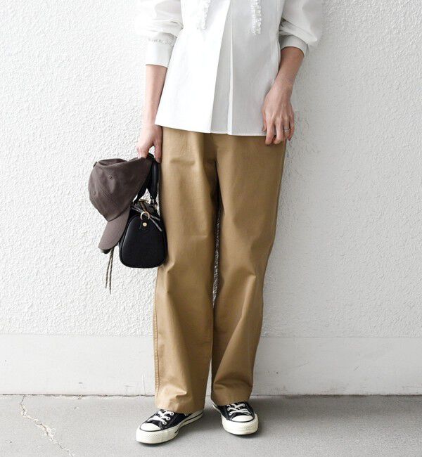 SHIPS any「《予約》SHIPS any:〈洗濯機可能〉チノ ハイウエスト セミワイド パンツ」|チノ|