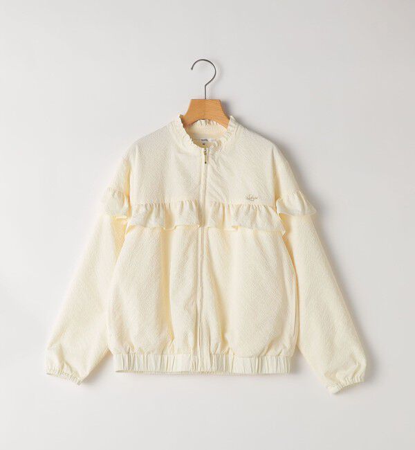 SHIPS KIDS「SHIPS KIDS:140～150cm / 〈UVカット〉ドライタッチ フリル ライト ブルゾン」|ブルゾン・スタジャン|クリーム