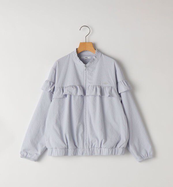 SHIPS KIDS「SHIPS KIDS:140～150cm / 〈UVカット〉ドライタッチ フリル ライト ブルゾン」|ブルゾン・スタジャン|ライトブルー