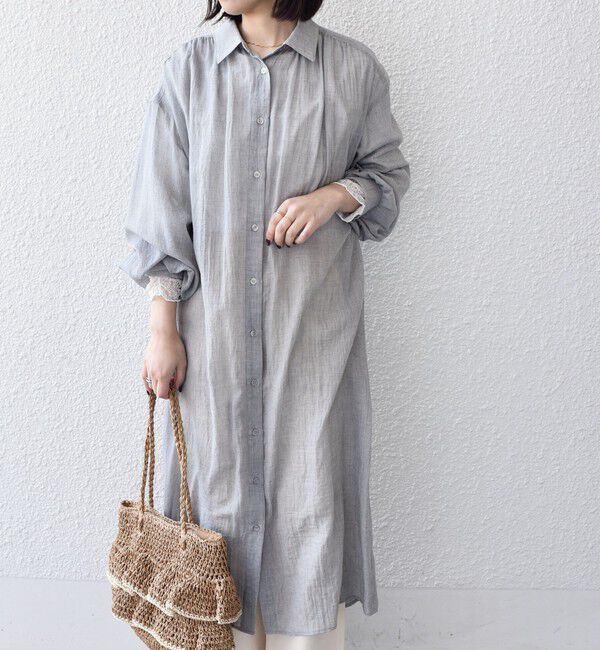 SHIPS Colors 「《予約》SHIPS Colors:〈手洗い可能〉ボイル シャンブレー シャツ ワンピース◆」|ワンピース|