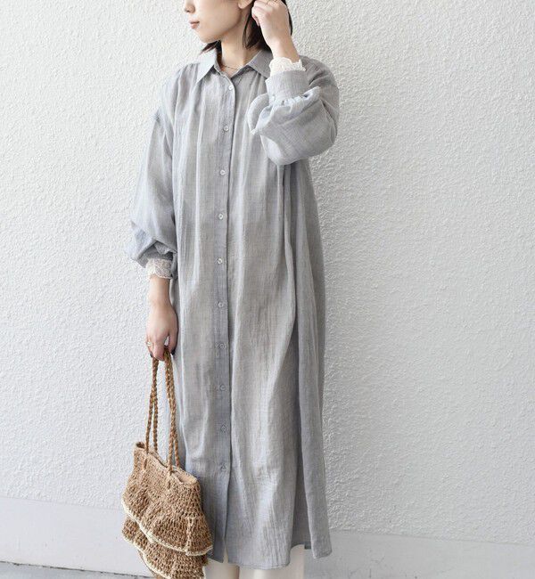 SHIPS Colors 「《予約》SHIPS Colors:〈手洗い可能〉ボイル シャンブレー シャツ ワンピース◆」|ワンピース|