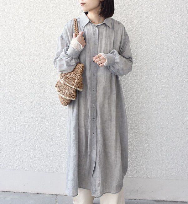 SHIPS Colors 「《予約》SHIPS Colors:〈手洗い可能〉ボイル シャンブレー シャツ ワンピース◆」|ワンピース|